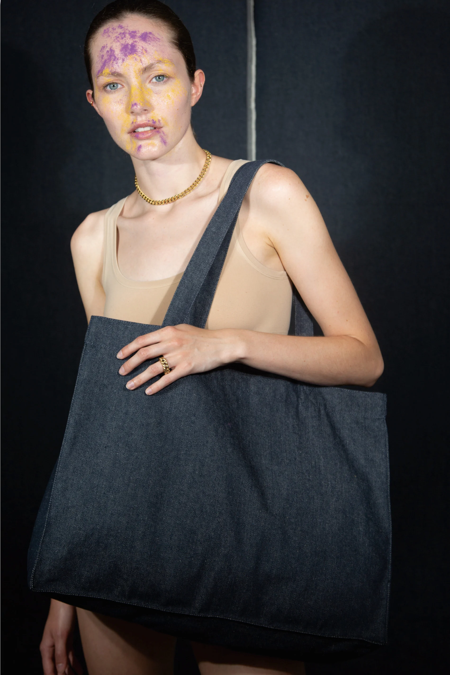 Grand sac shopping denim